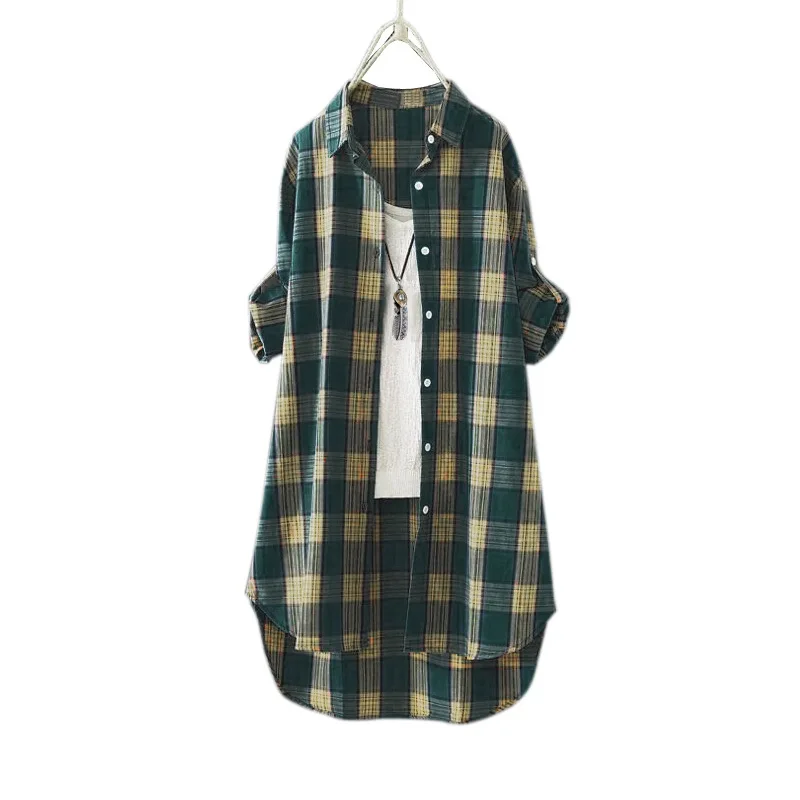 Coat Women\'s Elegant Blouses Mid-length Style Japanese Vintage Clothes Sun Protection Cardigan Flax Summer Shirts Clothing