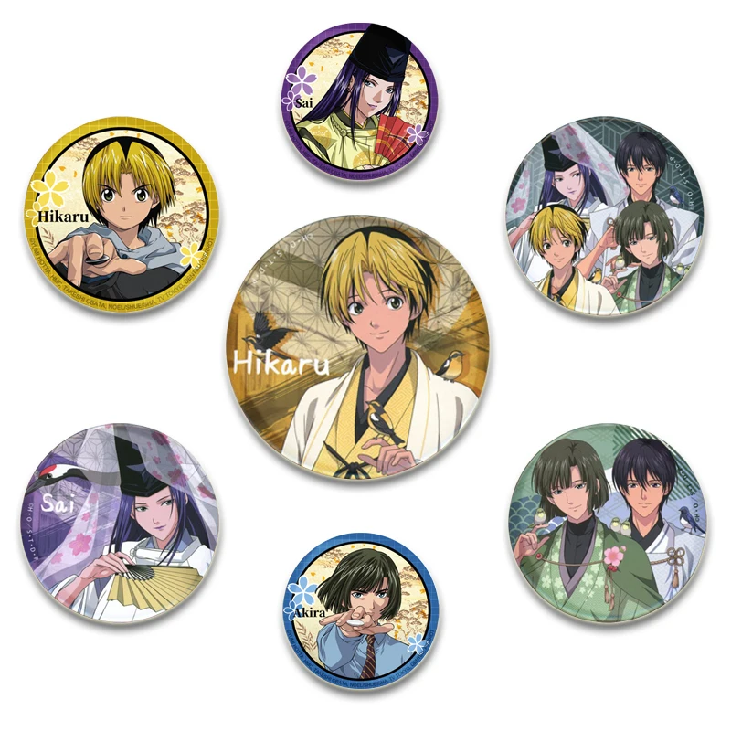 Hikaru No Go broche de icono redondo creativo de Anime, alfileres de solapa de hojalata para ropa, accesorios de bolsa, insignias de dibujos animados de joyería, 32/44/58mm