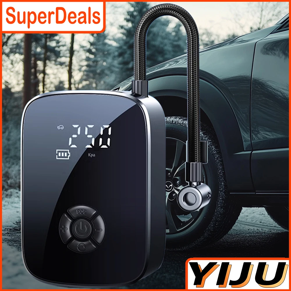 

Беспроводной воздушный насос 150psi с сенсорным экраном, портативный электрический насос для накачивания шин для автомобиля, велосипеда, мотоцикла, мини-воздушный компрессор, инжектор