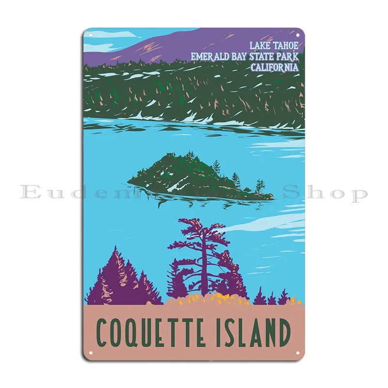 Coquette Island WPA Metal Plaque Cinema Party Plates Pub Vintage Tin Sign Poster