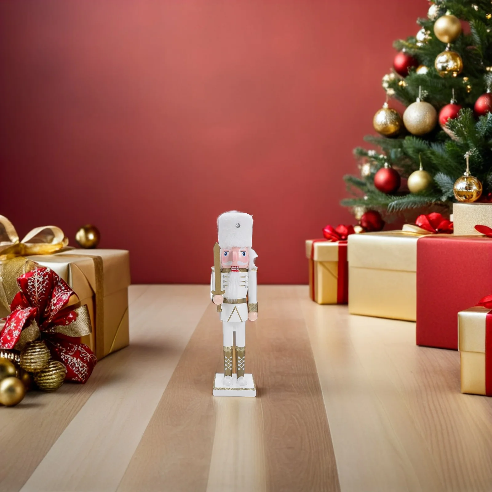 

Wooden Christmas Nutcracker Soldier 38cm Vibrant Colors Sturdy Material Ideal Centerpiece Tabletop Decor for Holidays