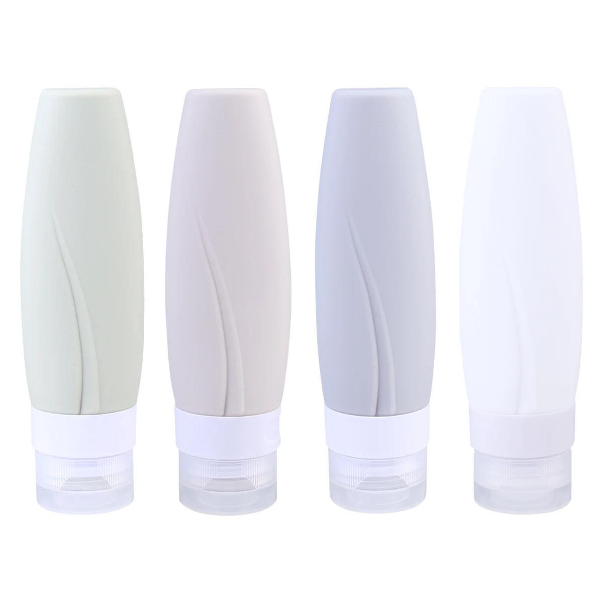 

4PCS Silicone Emulsion Bottles Sub Packaging Containers for Shampoo Lotion Travel Bath Home Use Empty Storage Reusable