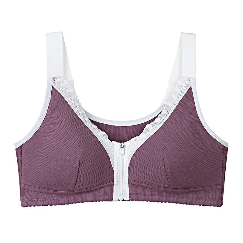 Reggiseno Sexy in pizzo da donna con chiusura frontale reggiseno senza ferretto intimo confortevole Lingerie in cotone Bralette busto grande 52/120 B C