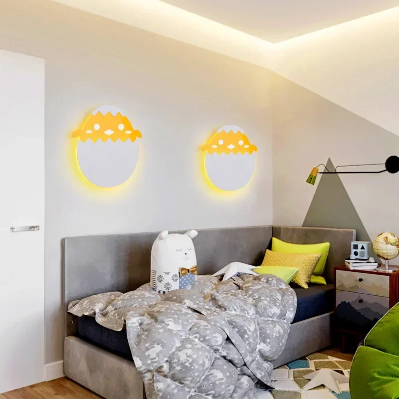 Cute Dinosaur Egg Wall Lamp, Cartoon LED Sconce, Creative Night Light for Kids Bedroom Baby Nursery, Boy Girl Room Decor Lightin