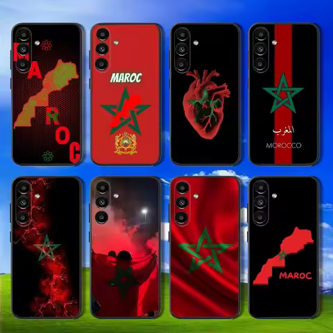 M-Morocco Flag Phone Case For Samsung Galaxy A13,A21s,A22,A31,A32,A52,A53,A71,A80,Soft Black Shell