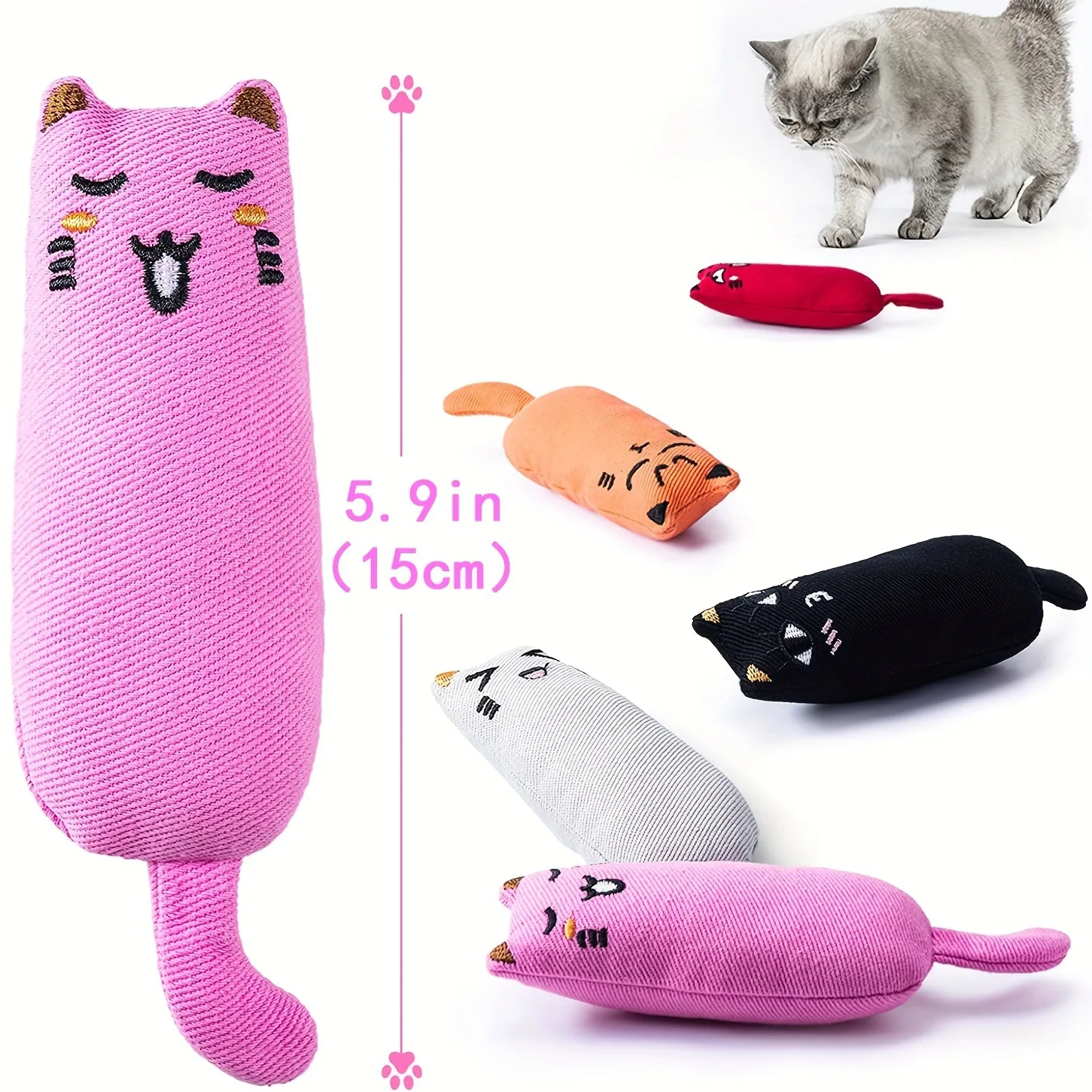 Spot Cartoon Cotton-filled Emoji Cat Doll Catnip Toy Pet Teasing Cat Doll Grinding Teeth Resistant Product