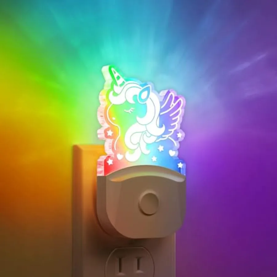 

Cute Night Light for [2 Pack], Plug in Night Light, 8 Color Changing Baby Night Light with Dusk to Dawn Sensor, Nightlights for