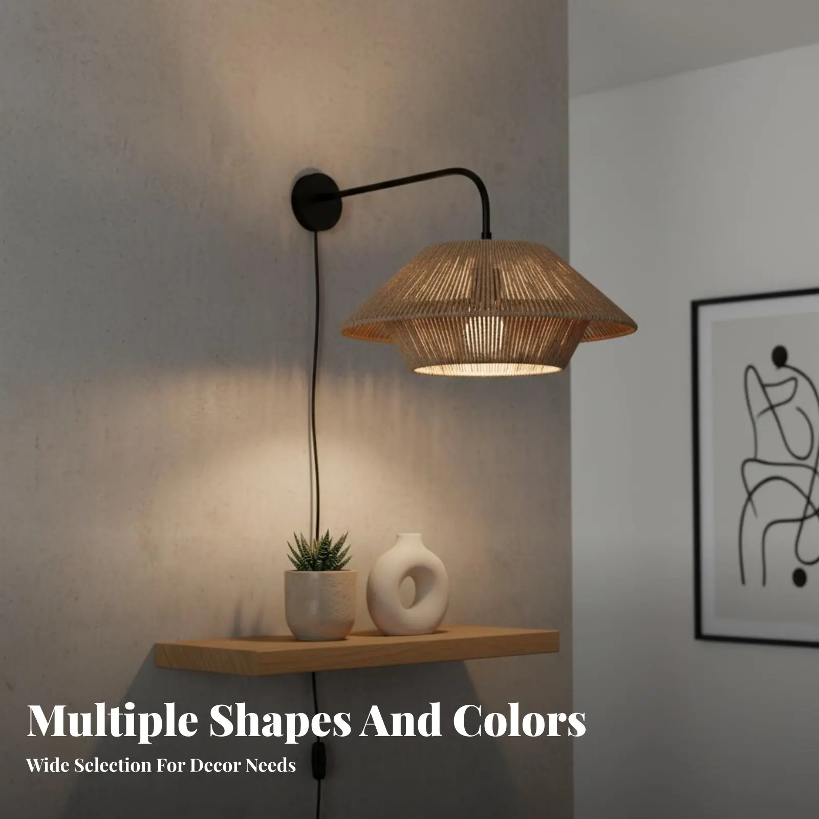 Woven Paper Rope Lampshade Handmade Woven Paper Rope Lamp Shade Rattan Design Hanging Shade Warm Ambiance Boho Basket Lamp Cover