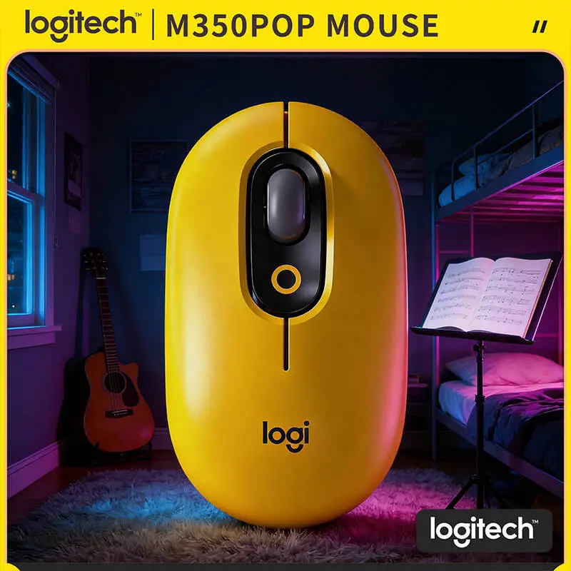 

Экологичная мышь Logitech M350 POP из переработанного пластика, бесшумная, с функцией прокрутки, для нескольких устройств (Mac, ПК, ноутбук, офис)
