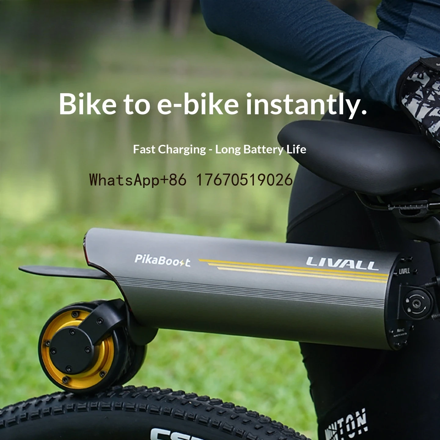 PiKaBoost2 Electric Assist Kit for Mountain Bikes with Lithium Battery and 4 Riding Modes