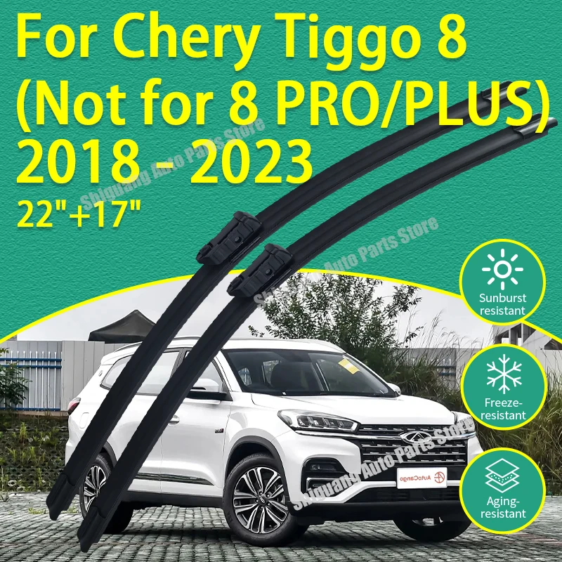 

Front Silicone Coating Wipers for Chery Tiggo 8 2018 - 2023 Not for PRO PLUS Car Wiper Windshield Windscreen Blades Accessories