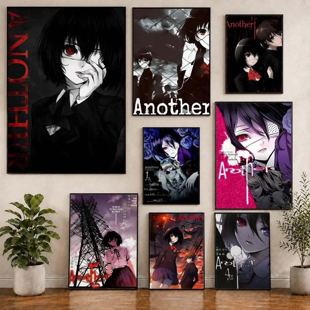 Anime Another Mei Misaki Poster PVC HD Peel and Stick Modern Poster Home Office Living Room Dining Room Wall Decor