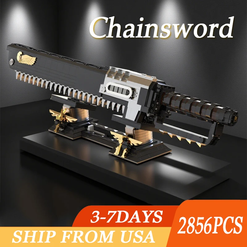 

2856PCS Chainsword Model Toys Building Blocks Sets Weapon Mechanical Bricks Toys Desktop Ornaments For Kids Adult Holiday Gifts