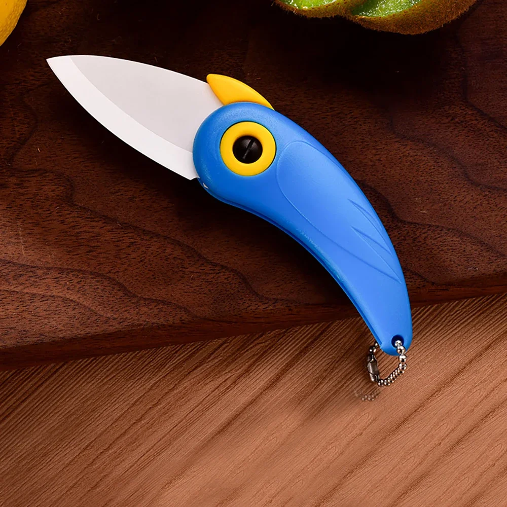 1PC Tragbare Keramik Messer Kreative Mini Nette Vogel Multifunktionale Faltbare Obst Messer Küche Werkzeug Kitchen Items