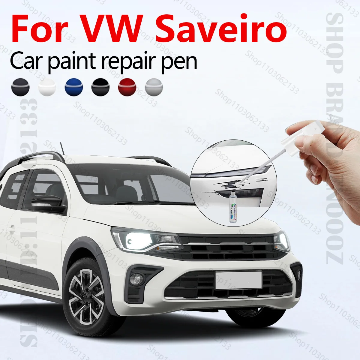 Bolígrafo de reparación de pintura de coche para Volkswagen Saveiro 1982-2025, accesorios de reparación de arañazos, azul, LA5W, gris, LA7C, negro, blanco y plateado