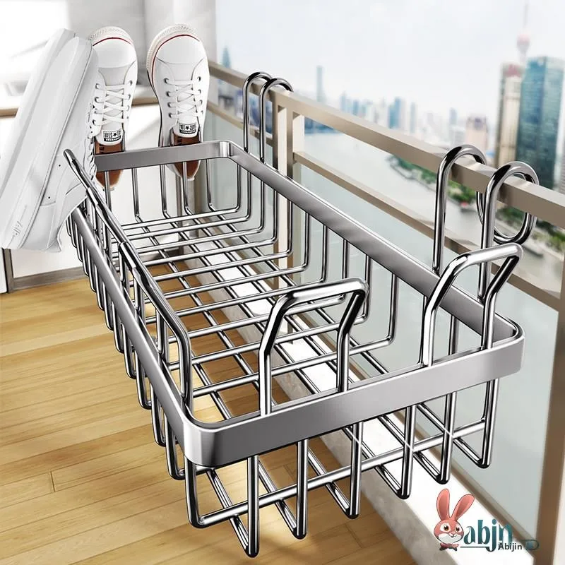 

Outdoor Balcony Shoe Drying Rack Window Security Guard Rail Rod Carbon Steel Material Anti-Theft Clothesline Small Drying Rack