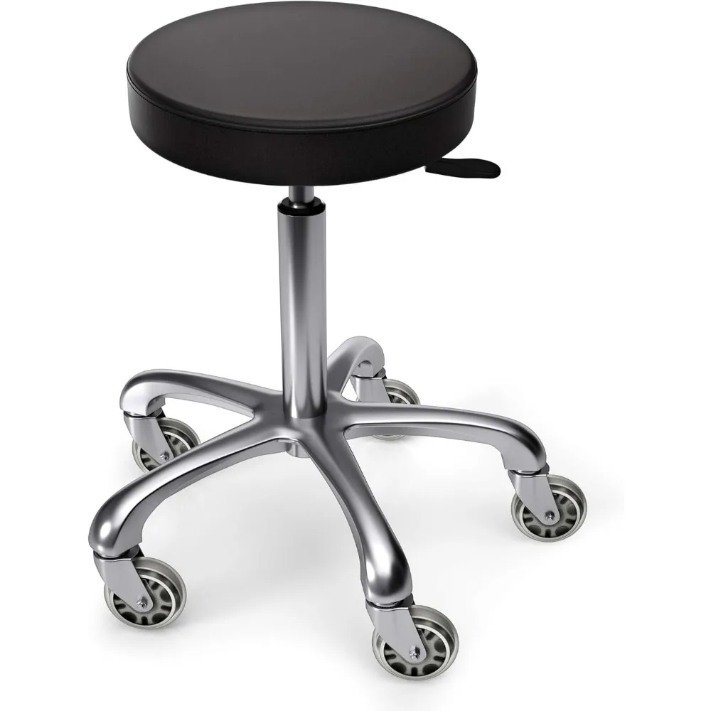 

Rolling Stool - Adjustable Stool with Wheels - Soft Swivel Workbench - Desk Chair for Kitchen, Salon, Spa, Tattoo