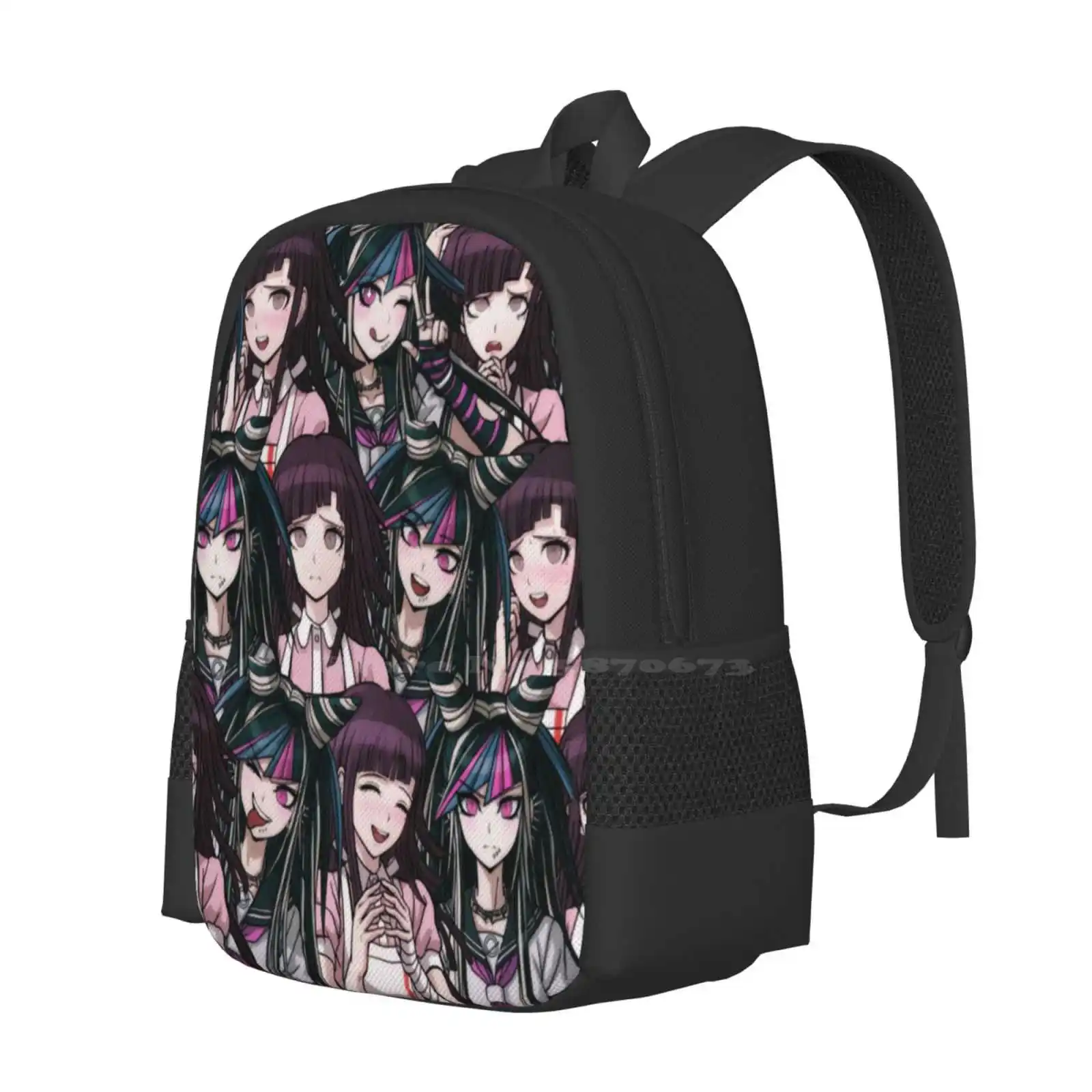 Mochila con diseño de patrón para estudiante universitario, bolso de ayuda de banda, Mikan Tsumiki, Ibuki, Mioda, músico y enfermera