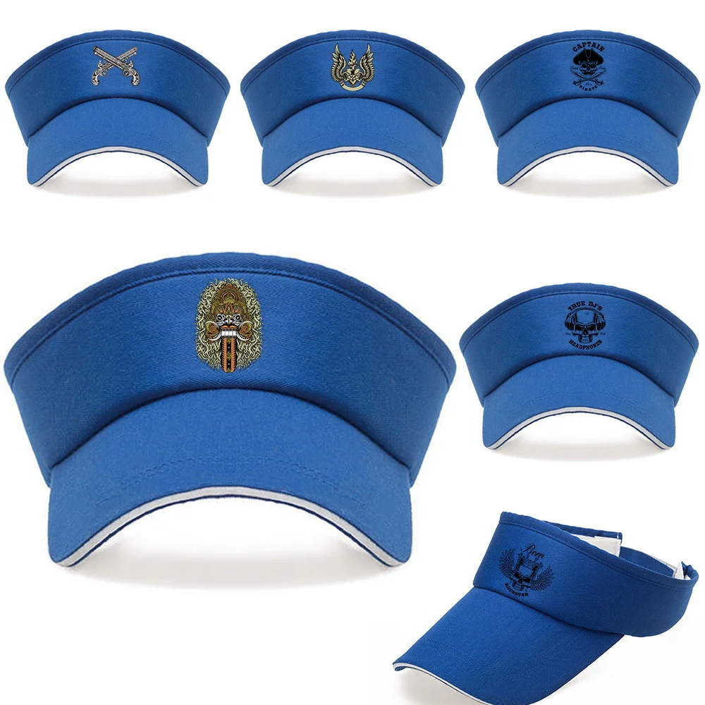 Fashion Baseball Caps Men Women Sport Sun Visor Skull Print Lightweight Adjustable Strap Cap for Golf Tennis Workout Travel