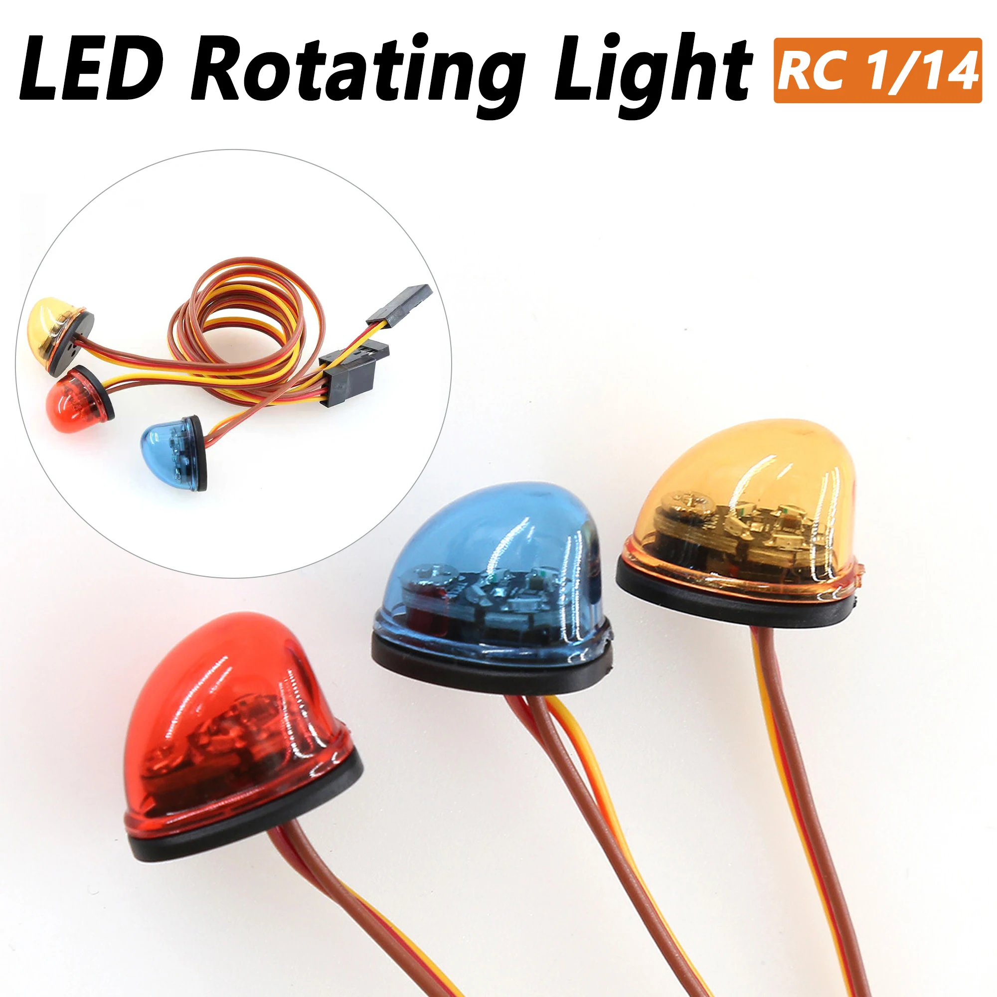 1Pcs LED Rotating Light Roof Light For Tamiya 1/14 RC Truck Trailer Scania 770S Volvo Benz Man Tgx Car Toy Diy Parts Accessories