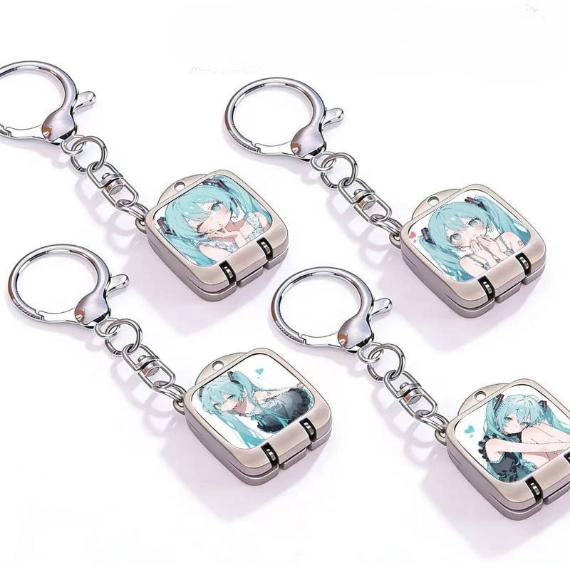 Hatsune Miku Folding Nail Clipper Keychain Portable Mini Nail Cutter Anime Backpack Pendant Key Ring Gift for Fans