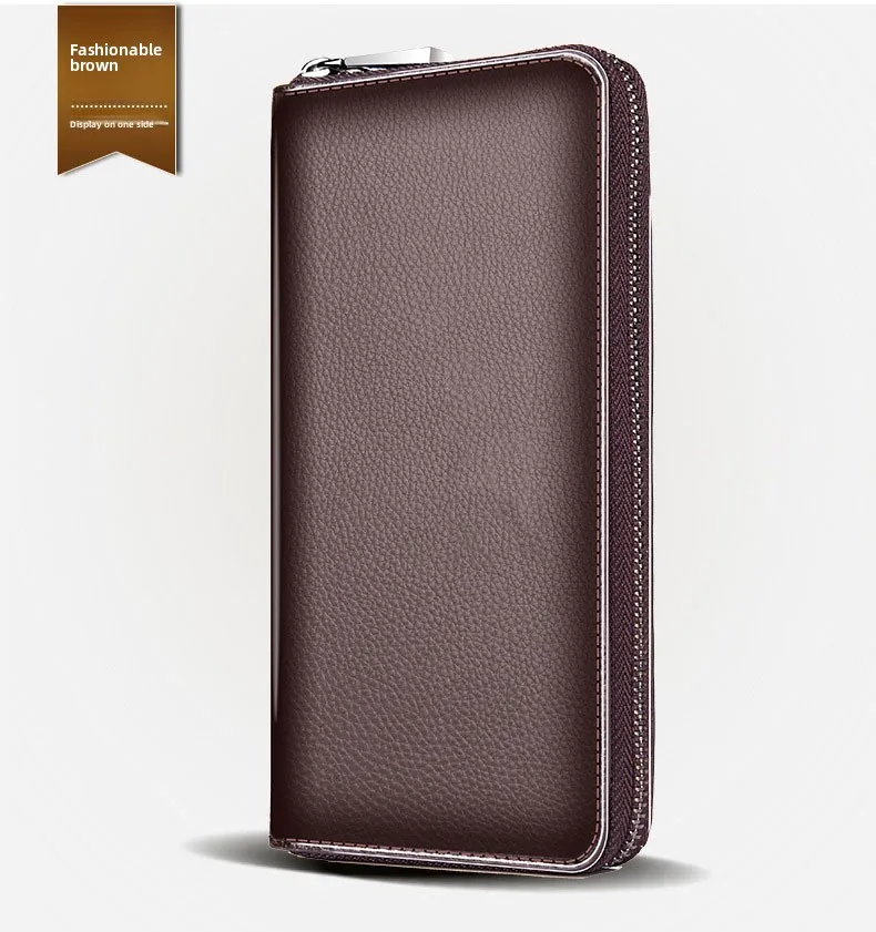 Sac à main Simple pour hommes, nouveau sac à main à fermeture éclair unique, grande capacité X, sac à main décontracté pour hommes, portefeuille Long pour téléphone