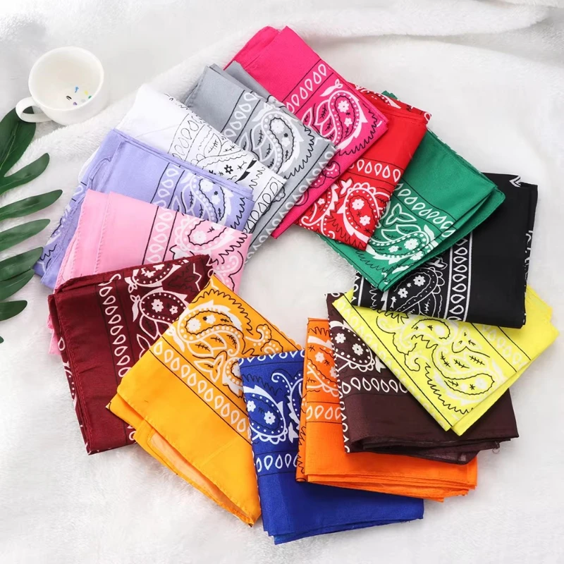 1/4/6pcs Paisley Bandana Printed Square Scarves Wristband Hair Band Neck Scarf Headwear Handkerchief Unisex Fashion Head Square