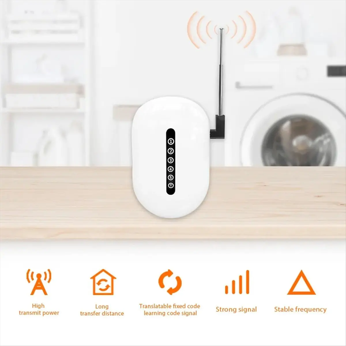

Signal Repeater Wireless Extender 433MHz Long Range Booster Barrier-Free Through Walls for Home Alarm Security