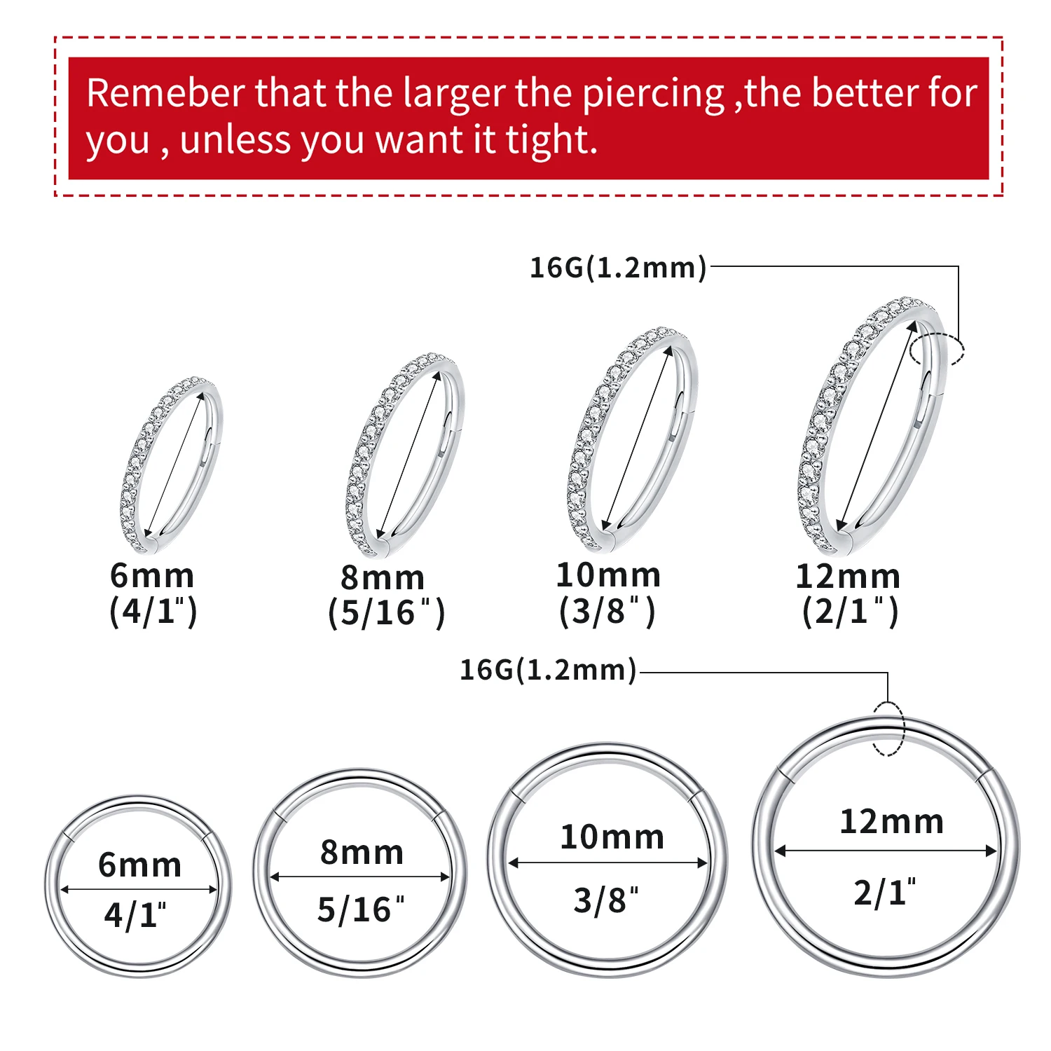 1 個セプタムフープ Daith ピアスジュエリー G23  - Rook Curved Barbell のレビューと価格