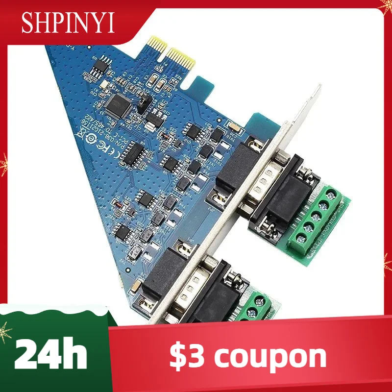New UOTEK PCI-E to RS-485 RS-422 High Speed Serial Card 2 Ports R485 RS422 to PCIE Converter DB9 COM Adapter UT-7922A
