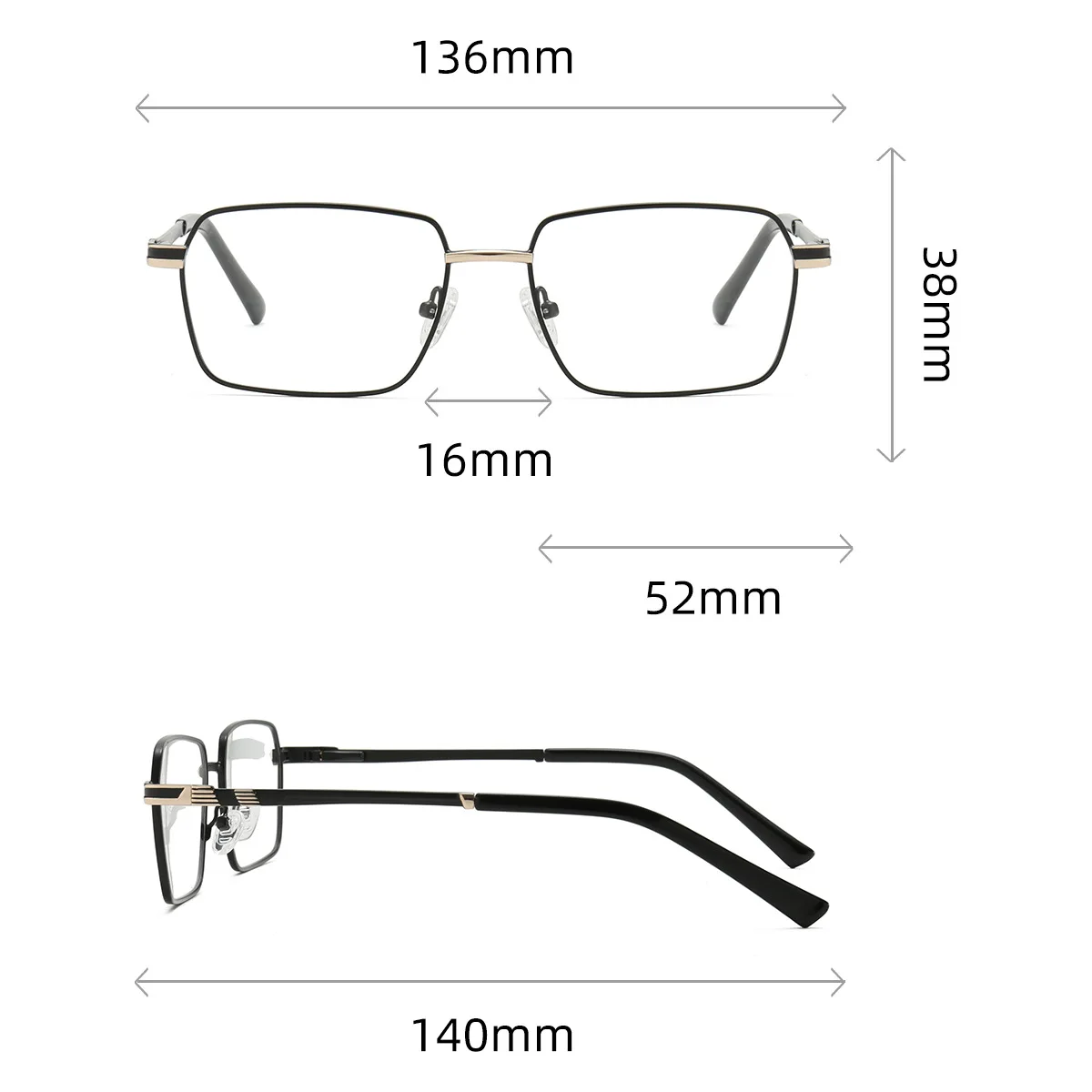 نظارات طبية تقدمية مستطيلة من خليط معدني من JMISUS للرجال مضادة للضوء الأزرق/النظارات البصرية الفوتوكروميك