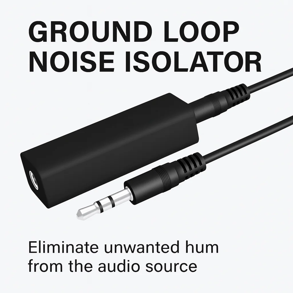 3.5mm AUX Noise Suppressor | Ground Loop Hum Eliminator | Car Stereo Audio Filter for Clear Sound with Phones, PCs & Speakers