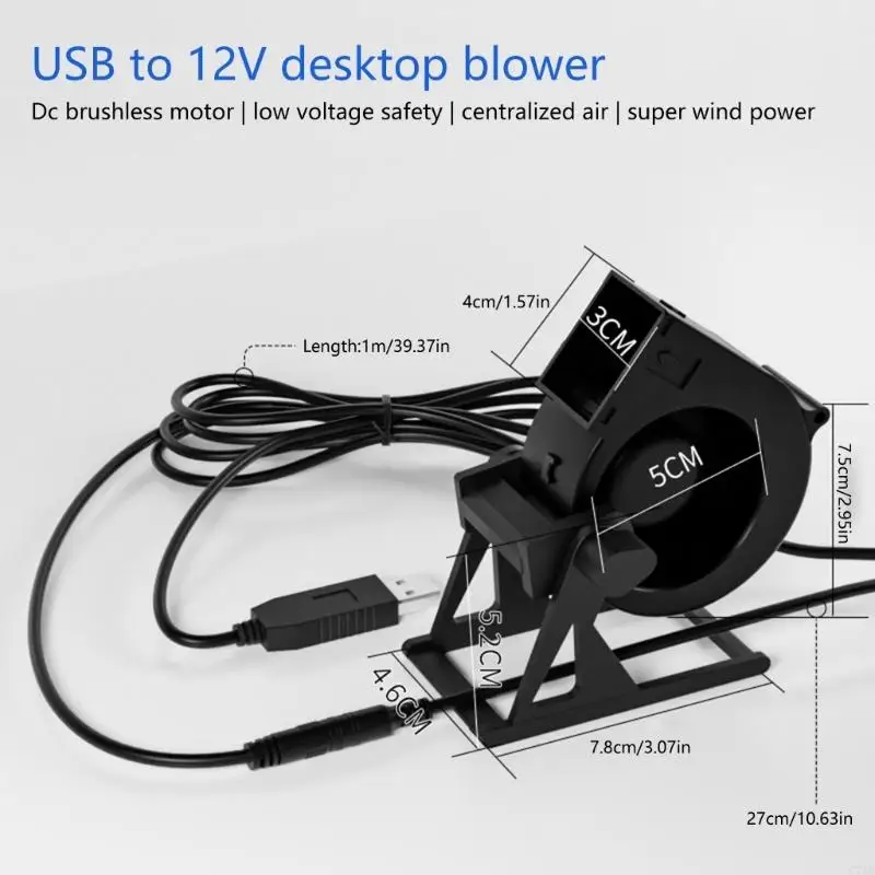 LINE โต๊ะทำงานมุมที่ปรับมุมได้ USB 12V สำหรับการระบายความร้อนและการใช้บาร์บีคิวที่มีประสิทธิภาพใช้ C7AC