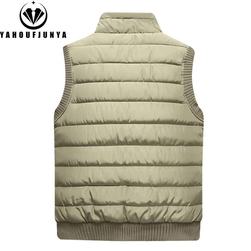 2024 hommes hiver sans manches décontracté chaud col montant gilet hommes automne couleur unie en plein air coupe-vent mode Style gilet mâle manteau