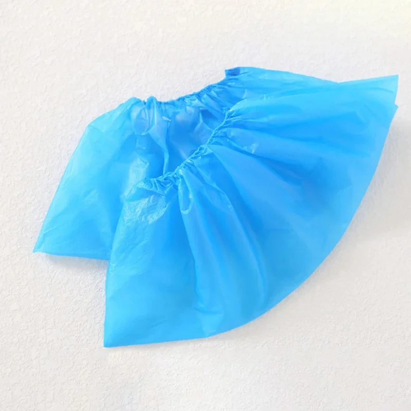 Waterproof Boot Covers Plastic Disposable Shoe Covers Overshoe Blue Rain Shoe Mud-proof Carpet Cleaning Household Medical