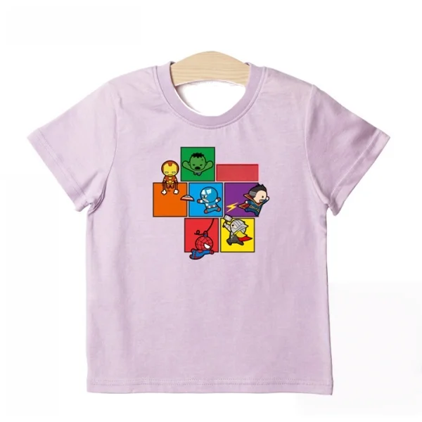 تي شيرت Marvel Super Heroes الجديد لعام 2025 للأطفال - قميص كاجوال لطيف للفتيات بأكمام قصيرة للأنشطة الرياضية