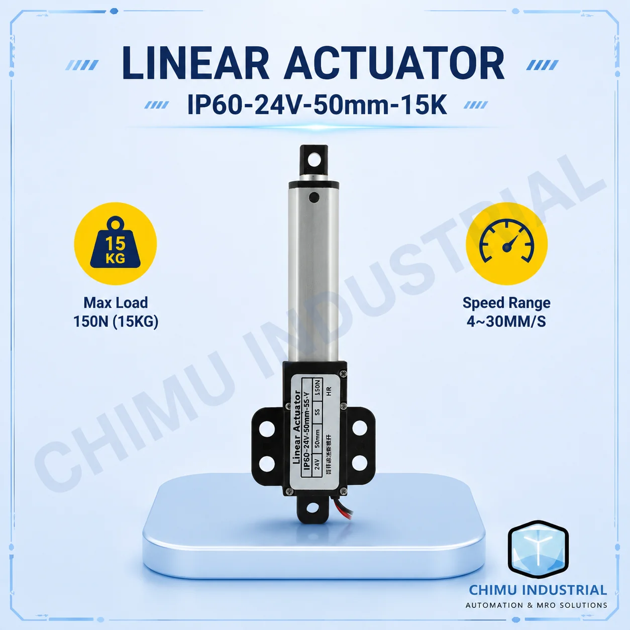 【CHIMU INDUSTRIAL】 for Miniature DC Linear Actuator 12V 24V High Thrust Small Stroke Telescopic Rod