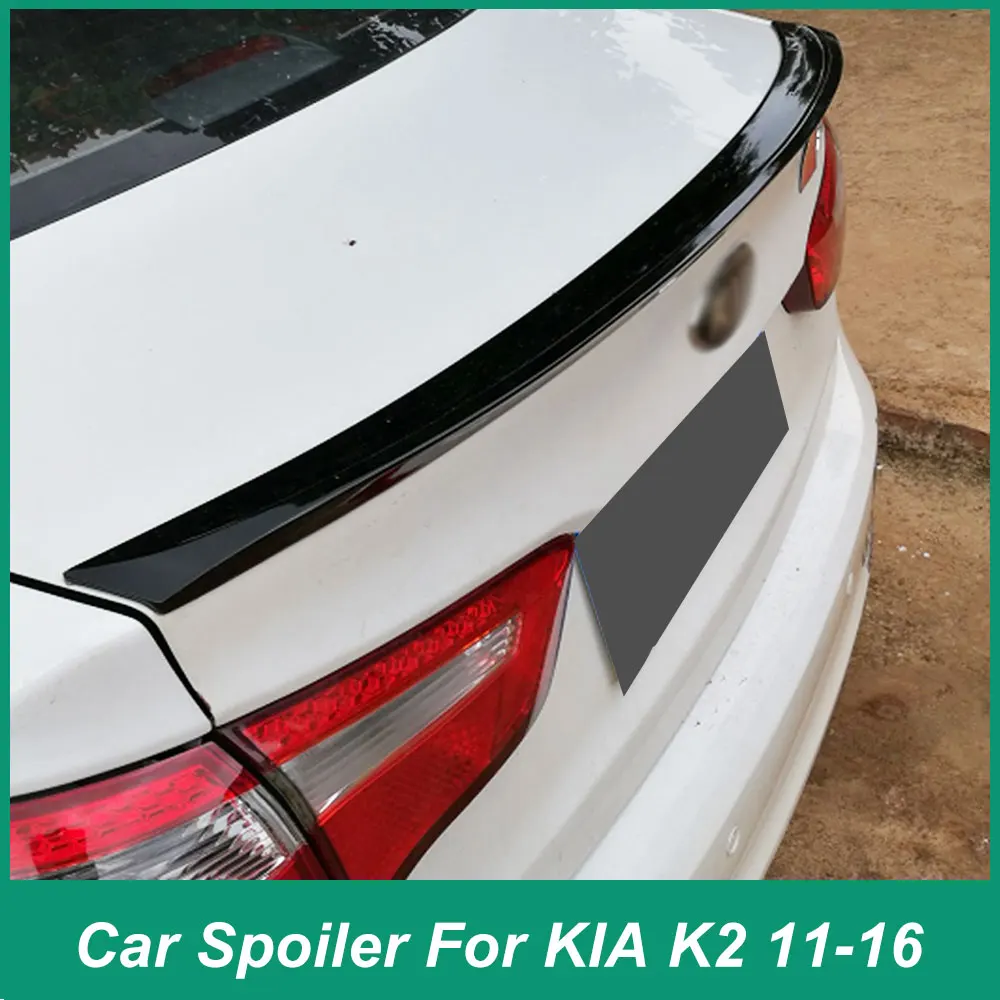 For Kia K2 Spoiler Duck Wings 2011 12 13 14 15 16 Rear Trunk Lid ABS Material Automotive Accessories Black Carbon Unpainted Fend