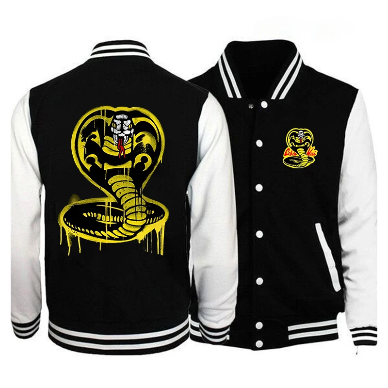 

New Cobra Kai Baseball Jacket Men Women Fashion Long Sleeve Casual Baseball Uniform Coat Unisex Autumn Winter Jersey