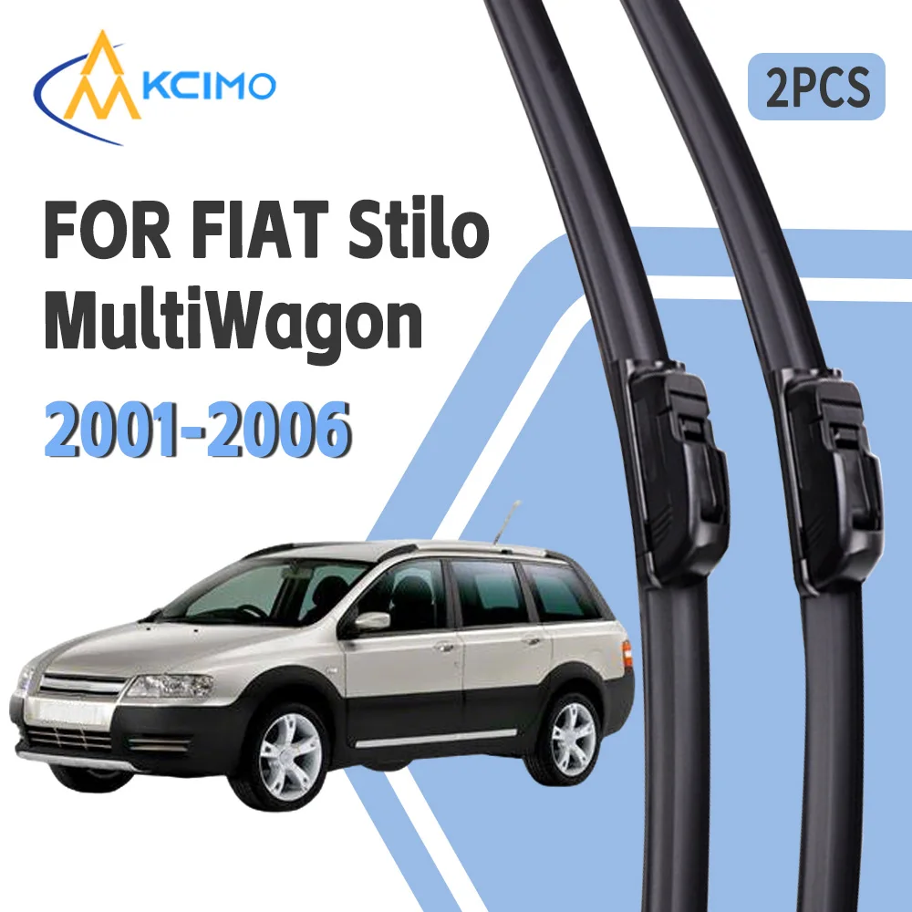 

For FIAT Stilo MultiWagon 2001-2006 Front Wiper U-Shape Soft Rubber Boneless Wiper HD Silent Durable Automotive Wiper 21"19"