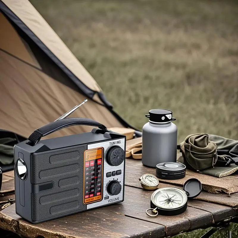 

Weather Radio Survival Radio Weather Alerts Flashlight AM/FM/SW Receiver Solar/Type-C Charging For Disaster Power Outage Home