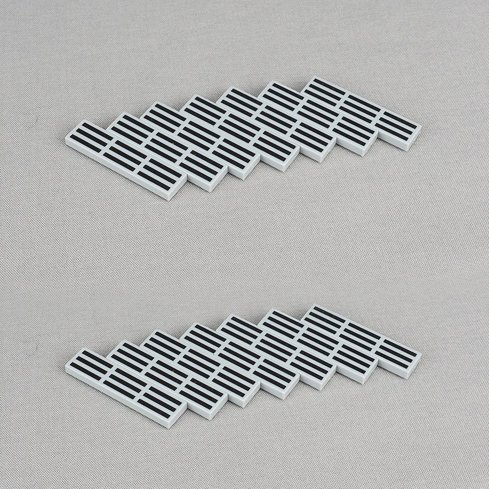 MOC 10PCS Printed 2431 Black Grid Line Pattern Building Block Kit 2431pb House Castle Particle Idea Toy Children Birthday Gifts