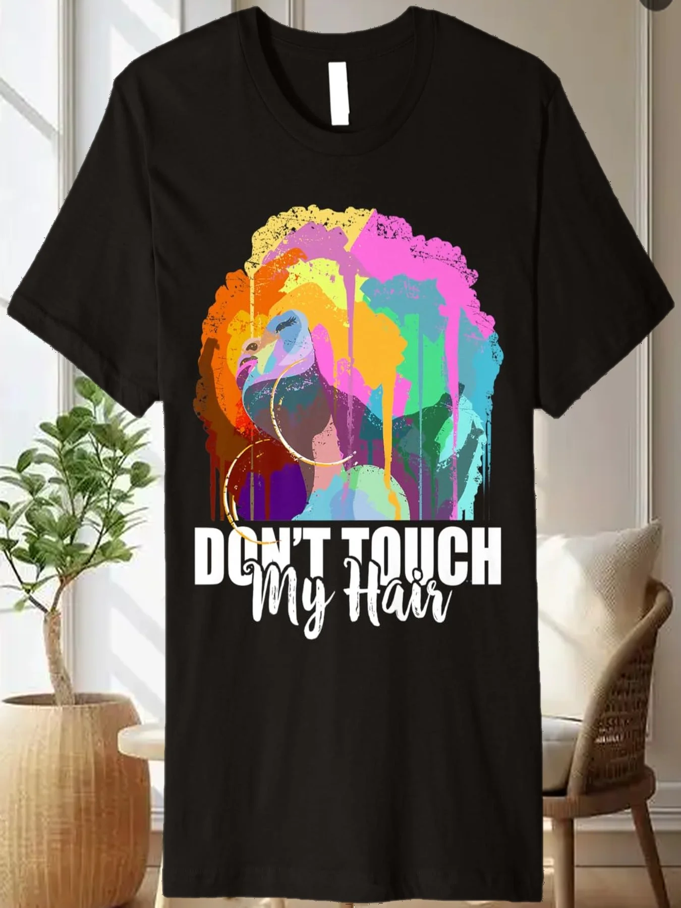 

Не прикасайтесь к моей волосам, афро-арт, черная футболка с месяцем истории, подарок премиум-класса