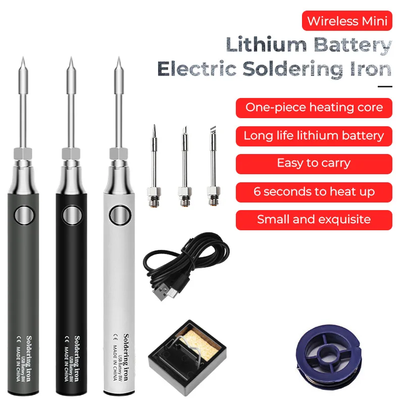 

5V 8W Battery Powered Soldering Iron Electric with USB Charge Soldering Iron Set Soldering Wireless Charging Welding Solder Iron