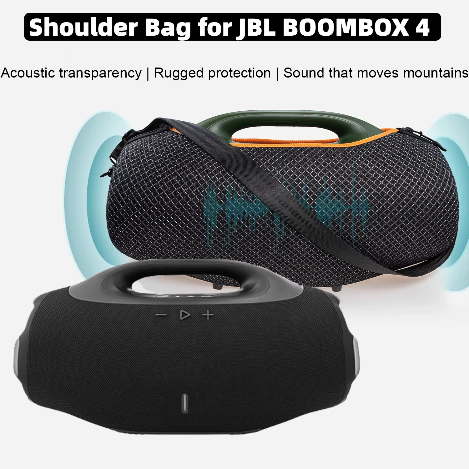 

High Sound-Transmitting Bluetooth-fit Dual-Zipper & Comfortable Carrying Case for JBL BOOMBOX 4 Speaker storage bag