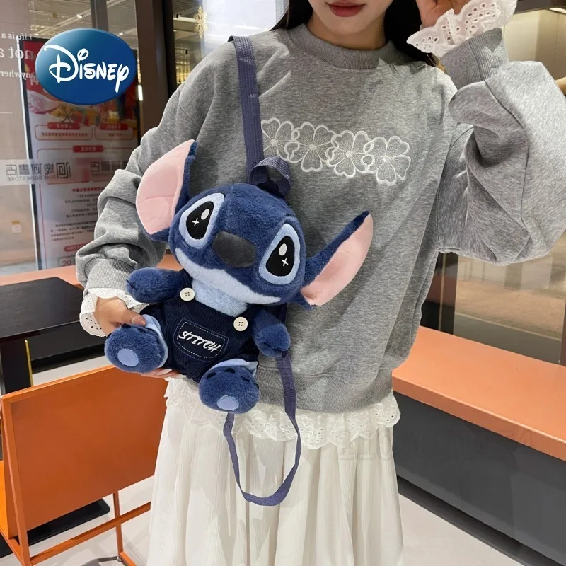 ディズニーステッチ新しいぬいぐるみバックパック漫画かわいい子供のぬいぐるみバックパックファッションカジュアルぬいぐるみミニバックパック高品質