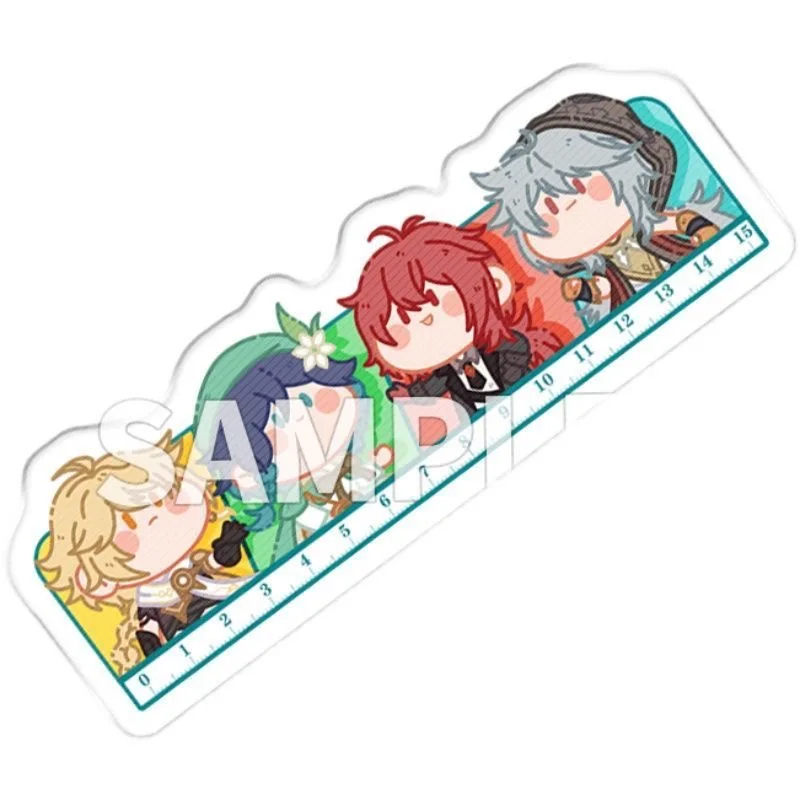 Genshin Impact Original Surrounding Wendi Dadalia Zhongli Mandrill Air Lei Zexing Qiudiluk Ruler Stationery Ruler