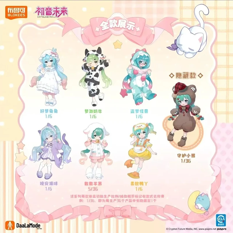 Genuine BLOKEES Hatsune Miku Encounter Vol.2 Fluffy Sweet Dream Party Assembly Blind Box Movable Joint Dress-up Figurine Gift view 5
