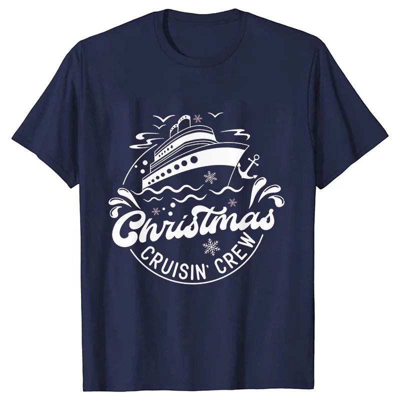 Christmas Cruisin' Crew Print Women T Shirt Family Christmas Cruise Women Tshirt Family Matching Tee Shirt Tops Unisex Clothes