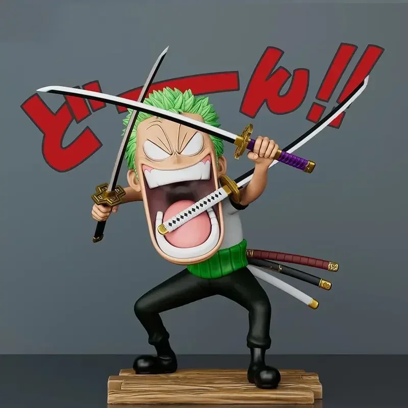 Figurine de Dessin Animé One Piece Luffy de 15cm en PVC, Figurine de Triple Sanji, Roronoa Zoro, Version Q, Jouets à Collectionner, Cadeau